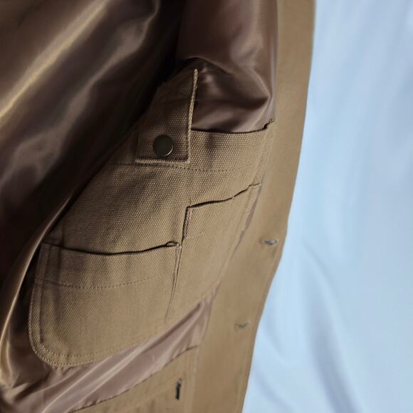 Duluth Trading L Firehose Brown Heavy duty Utility Jacket n Blazer Multi pokts - Picture 16 of 16
